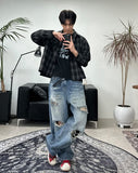 Caen Damaged Wash Denim Pants