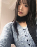 Moda year-end look cloud mel bokashi bean button wool knit cardigan