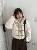 Roncoco fleece duffel quilted crop jacket