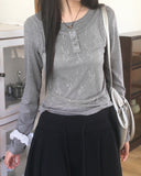 Reker Race Button Sleeveless Layered T-shirt