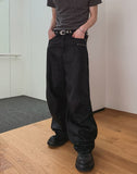 Cozy Stud Coating Wide Pants