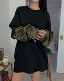 Holly print camo layered long sleeves