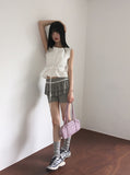 Sofu Lace Tiered Biker Skirt Leggings