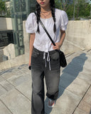 Toku Black Washing Wide Pants