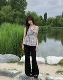 Sov Check Halter Blouse