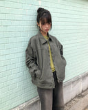 Luken Semi-Crop Washed Collar Jacket