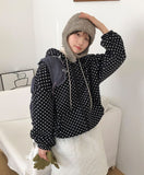 Moyan Dot Hood Fleece Zip-Up Jumper
