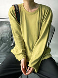 loose peach U-neck T