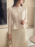 Chelly Pearl Lace Peplum Blouse