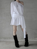 Ille One-Shoulder Knot Long T-Shirt