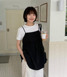 Mulkey Nylon Pocket Shirring String Layered Sleeveless Blouse