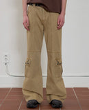 eyelet denim bootcut pants