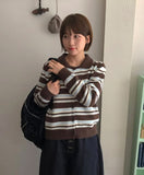 Tamen Stripe Collar Knit Cardigan