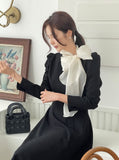 Roselle Tie Color Matching Flare One Piece