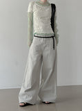 Modic Cut-out Wide Flow Cotton Pants