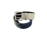 Gradient eyelet denim belt