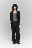 MIXED KNIT WIDE PANTS