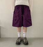 Mimyu check banding nylon Bermuda pants