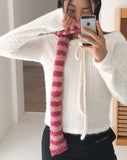 Siul Vintage Angora Striped Scarf Muffler