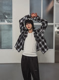 Philly loose fit checked hoodie jacket