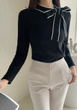 Remine Line Ribbon Tie Knit