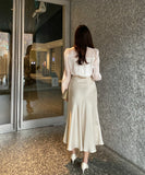 Mud Satin Flare Skirt