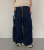 Pulende Line Color Matching Track Banding Wide Pants