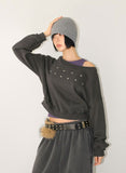 STARBOLT OFF-SHOULDER SWEAT