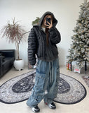 Kens zipper cargo denim pants