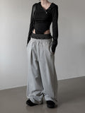 (Unisex) Sagging Color Matching Casual Sweatpants