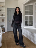 Cross Back Silt See-Through Knit