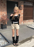 Molan Color Matching Layered Button Cap Sleeveless