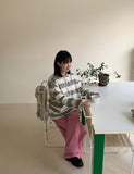 Chopin stripe collar long sleeve tee