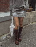 Teen Grey Brush Skirt