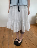 Hariki Stripe Banding Midi Skirt