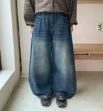 Misone Washing Denim Wide Pants