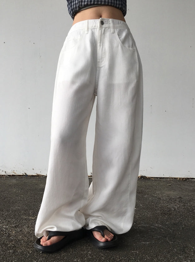 【Anyone more】Onni Summer Side Pintuck Snap Wide Pants Anyone more (エニワンモア) - オンニサマーサイドピンタック