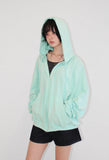 ROUGH SHIRRING HOOD ZIP-UP