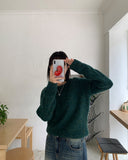 Cat mix color crop knit