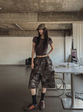 Military Snap Wide Bermuda Pants