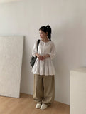 Roman Shirring Button Midi One Piece