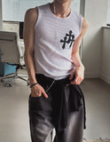 Cross Patch Ribbed Sleeveless