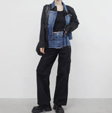 Riona Color Matching Denim Pants