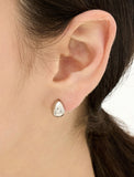 Champagne Full Moon Silver (W) Volume Earrings