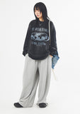 Super wide one-tuck banding sweat pants