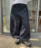 Renta Curved Raw Denim Balloon Wide Pants