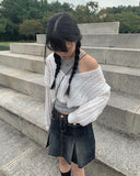 Koku denim pocket pleated skirt