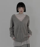 Loose-fit V-neck fur cardigan