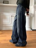 Delray Back Slit Wide Denim Pants