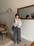 [unisex] Asoko banding ribbed wide pants